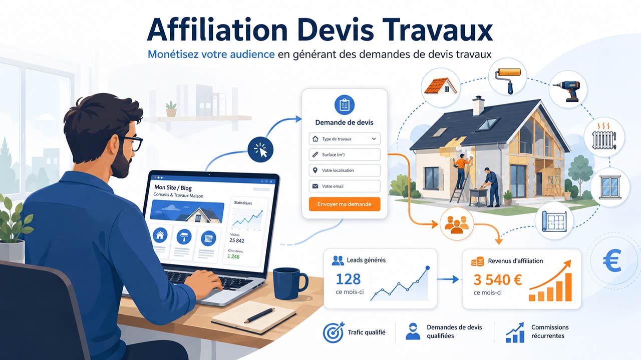 Affiliation devis travaux : génération de leads qualifiés et revenus pour les éditeurs de sites