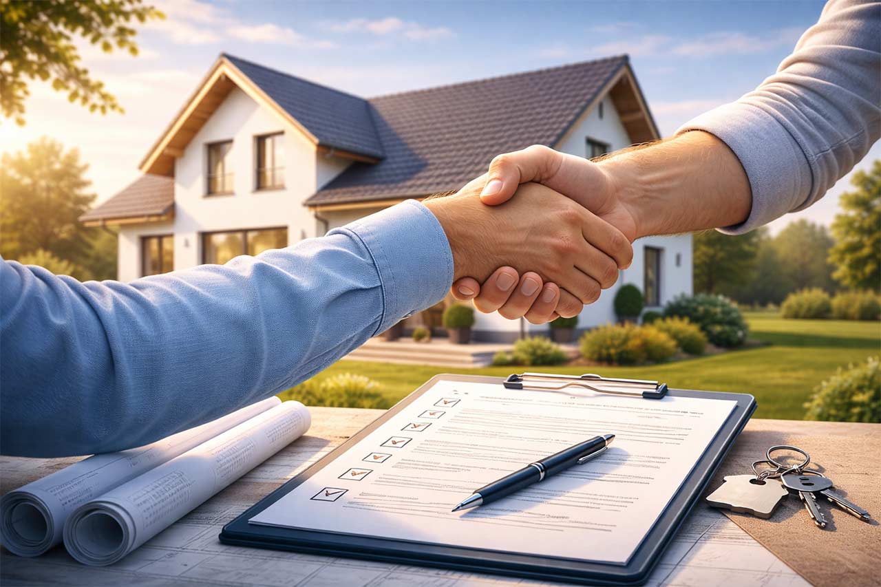 Checklist et poignée de main illustrant la réception et les protections après signature d’un CCMI