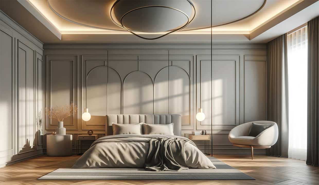 chambre à coucher contemporaine et minimaliste
