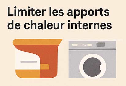 dessin explicatif des équipements de maison qui peuvent chauffer l'air