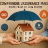 visuel d'une maison portée par 2 personnes et surplombée d'un parapluie