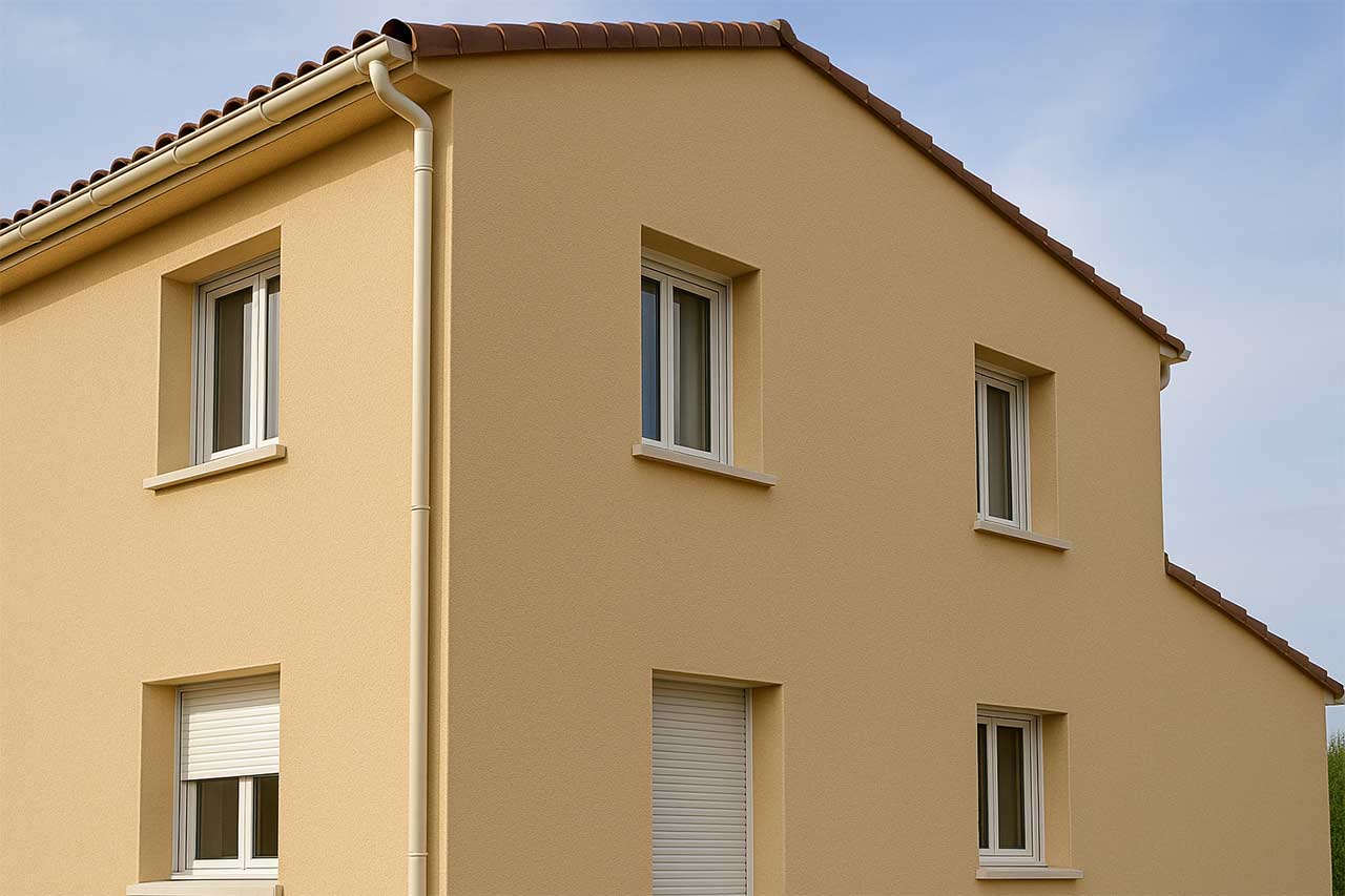 maison avec un crépi récent