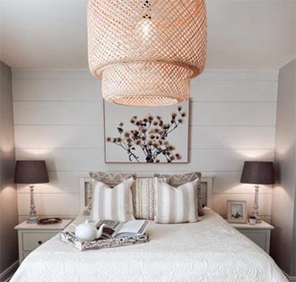 exemples de luminaires dans chambre à coucher
