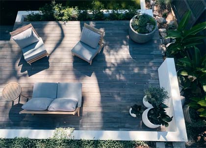 terrasse en bois vue de dessus