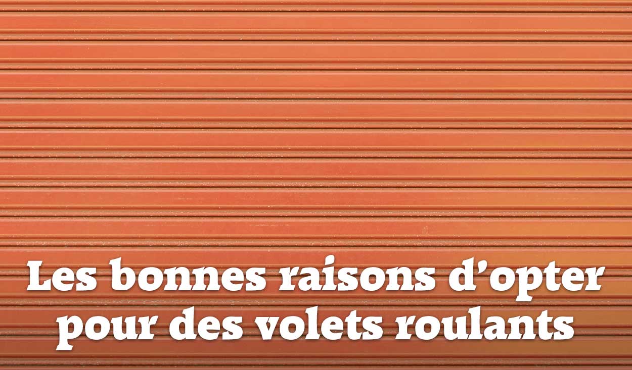 volet roulant orange en gros plan